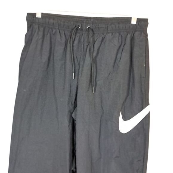 Nike Essential Mid-Rise Pants Sportswear Women Black Large Lined Retro Crinkle - Picture 5 of 13